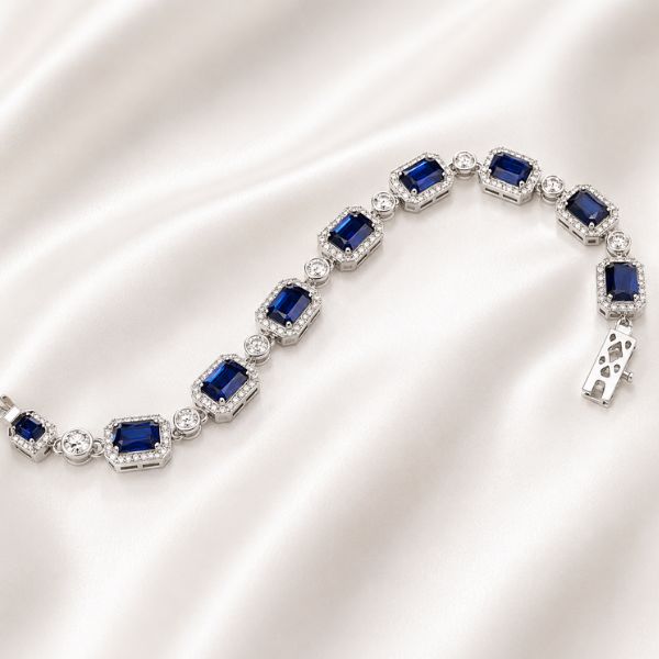 Sapphire Embrace Silver Bracelet