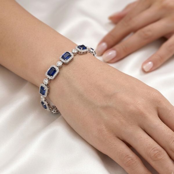 Sapphire Embrace Silver Bracelet