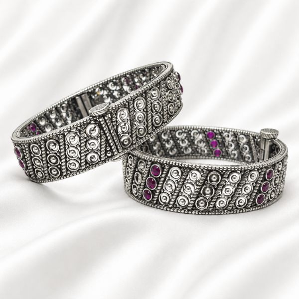 Swirl Purple Hinged Bangles