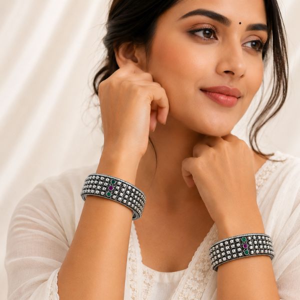 Beaded multi-Stone Bangles