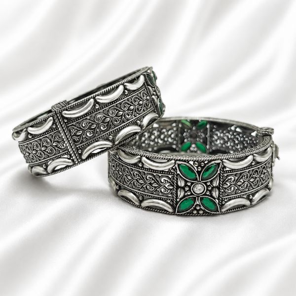 Green Clover Filigree Bangles