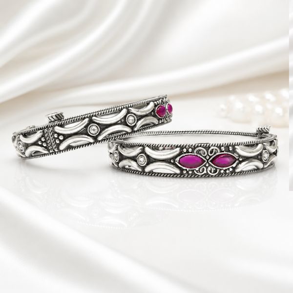 Wave Marquise Hinged Bangles