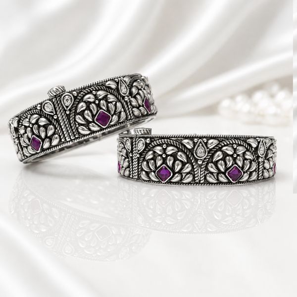 Purple Diamond Leaf Bangles