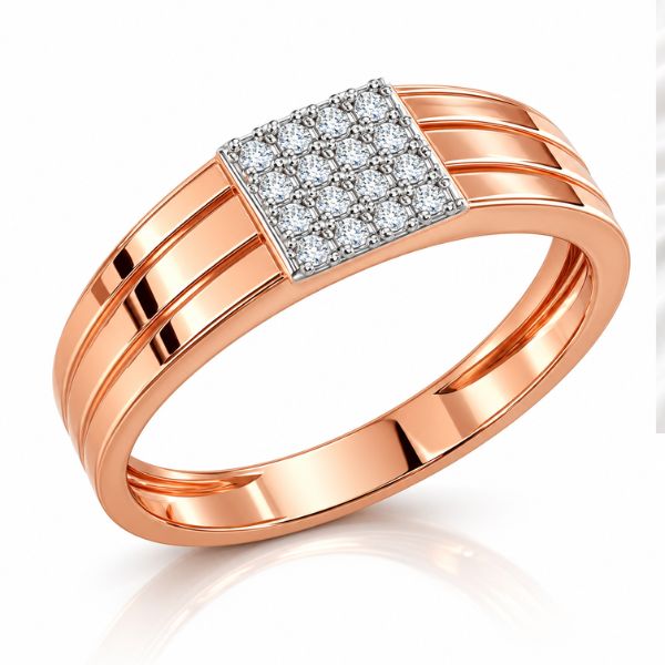 Rose Gold Square Stone Ring