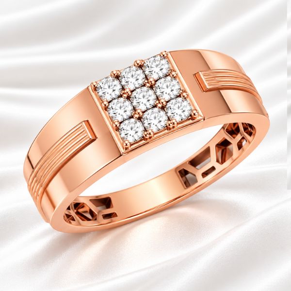 Rose Gold Square Spark Ring