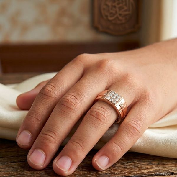 Rose Gold Square Spark Ring