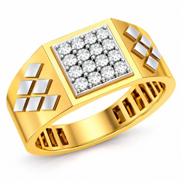Gold Square Spark Ring